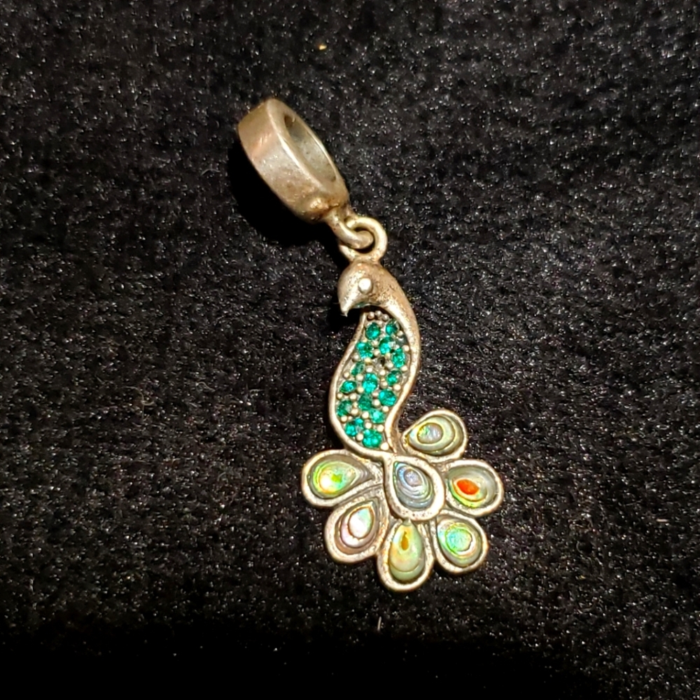 925 peacock charm